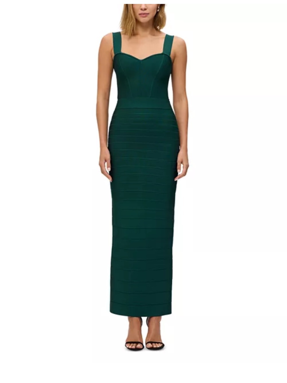 Herve Leger Deep Emerald Green Bandage Maxi Dress